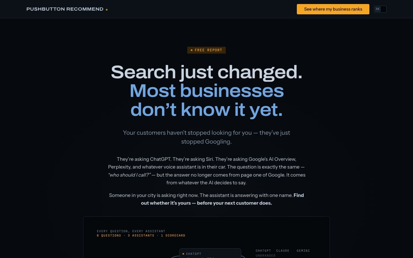 PushButton Recommend — home page